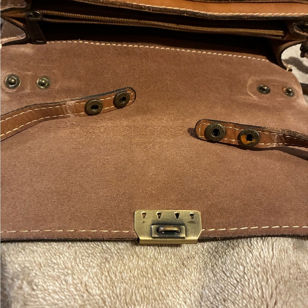 Patricia Nash Laurentina Signature Map Leather Crossbody Purse Brown - Picture 11 of 13